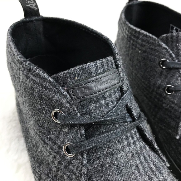 Dr. Martens Men's Gray Grey Felted Wool Boots - Picture 5 of 8
